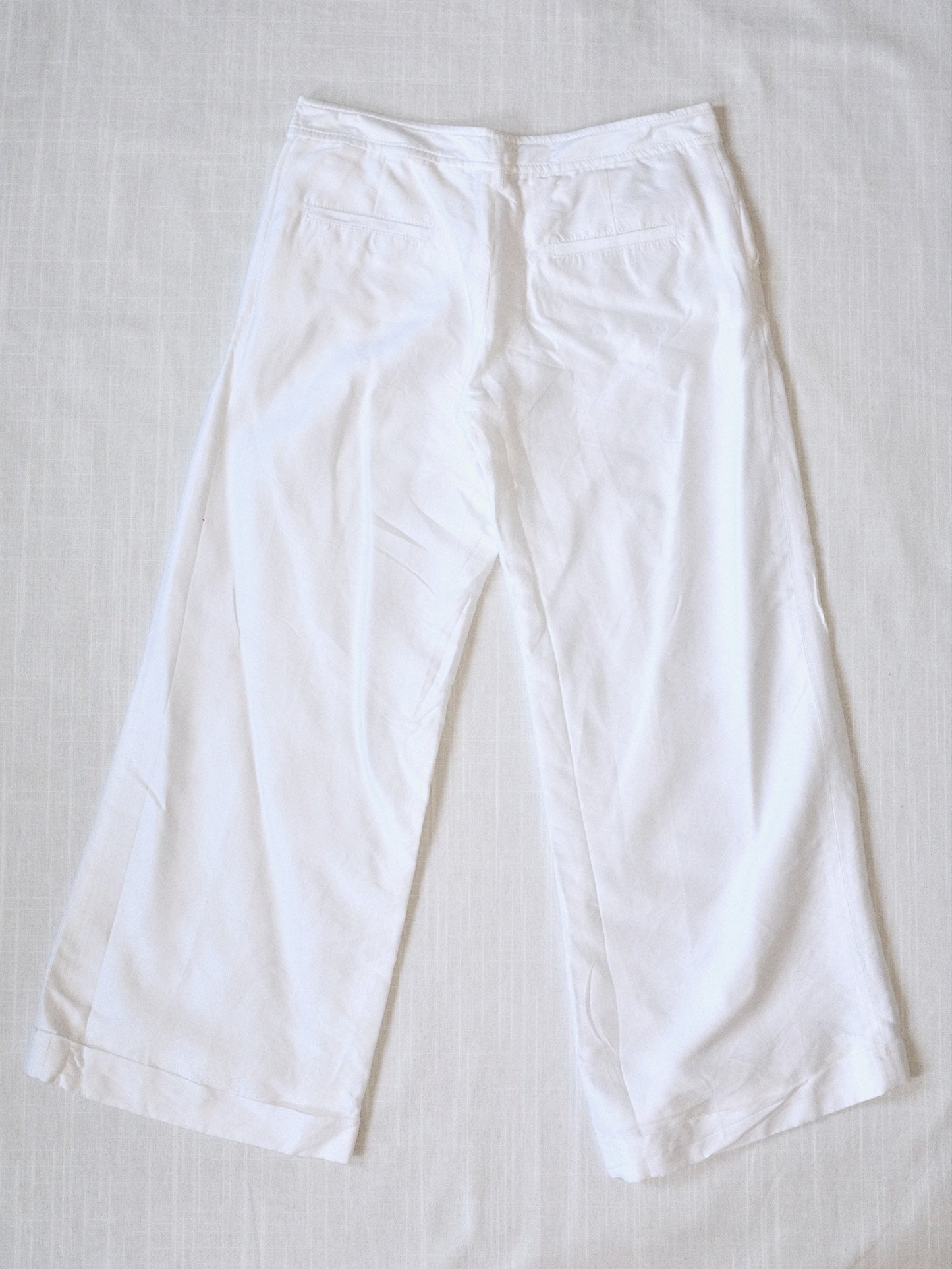 Banana Republic Ivory Wide-Leg Trousers