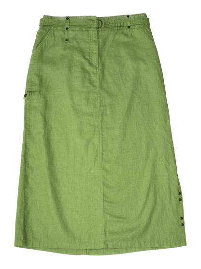 Vintage Olive Belted Skirt